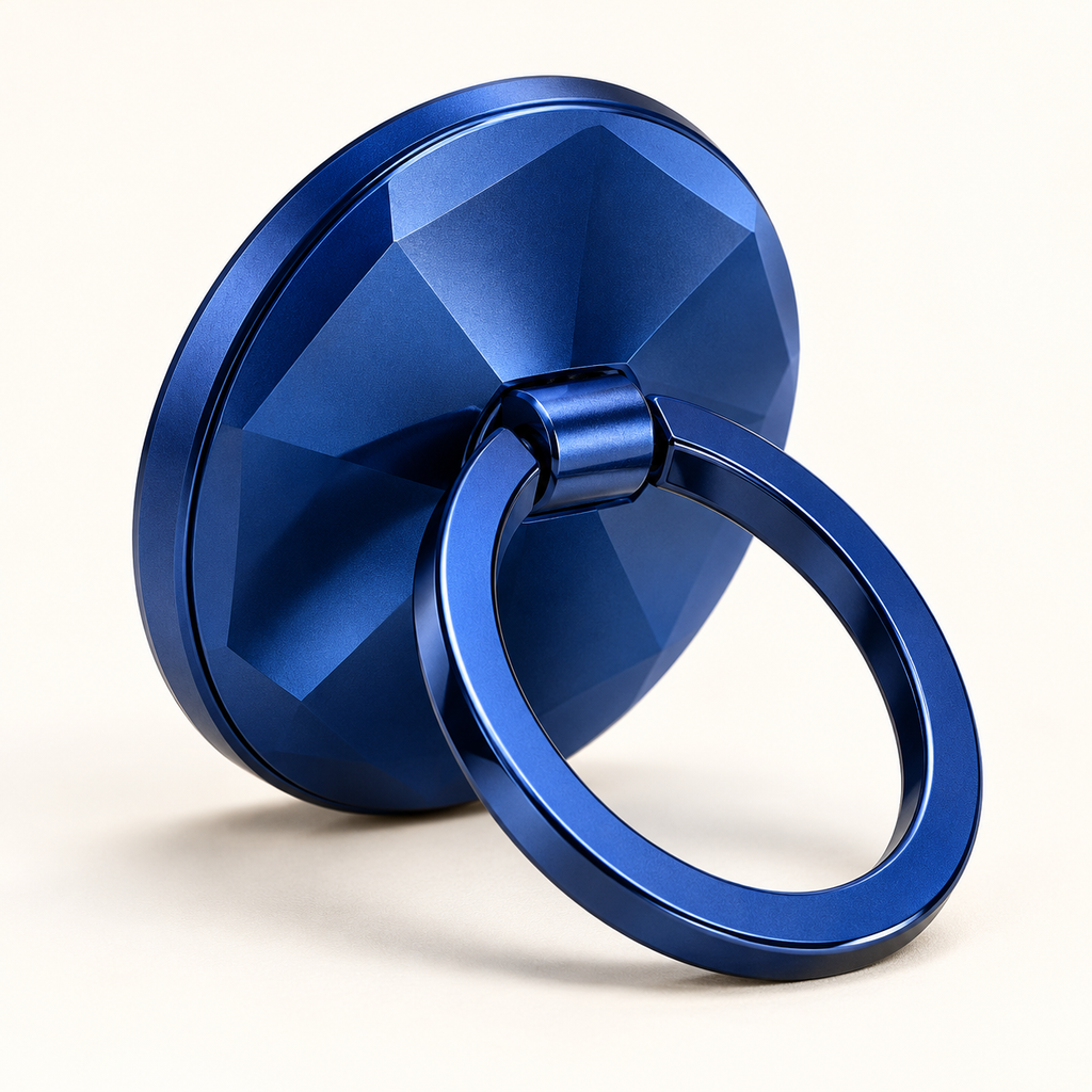 Cobalt Faceted Phone Ring Grip — view 1