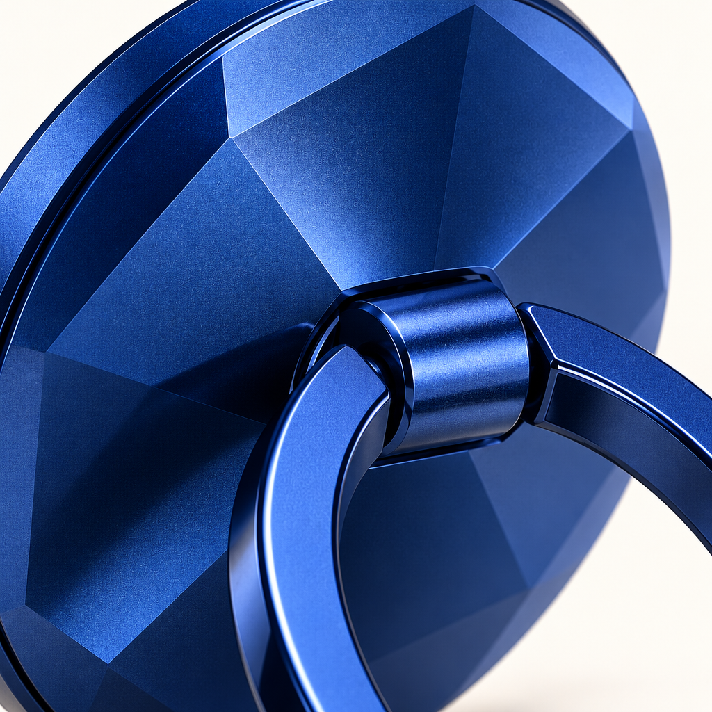 Cobalt Faceted Phone Ring Grip — view 3