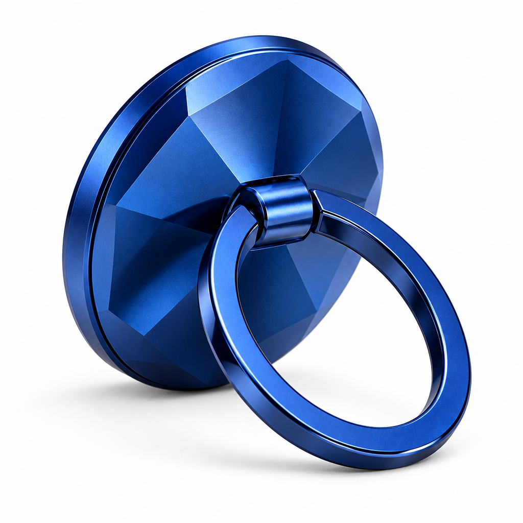Cobalt Faceted Phone Ring Grip — view 4