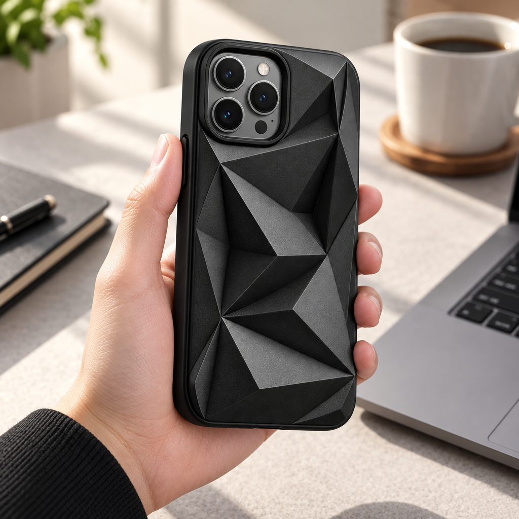 Black Origami Phone Case — view 2