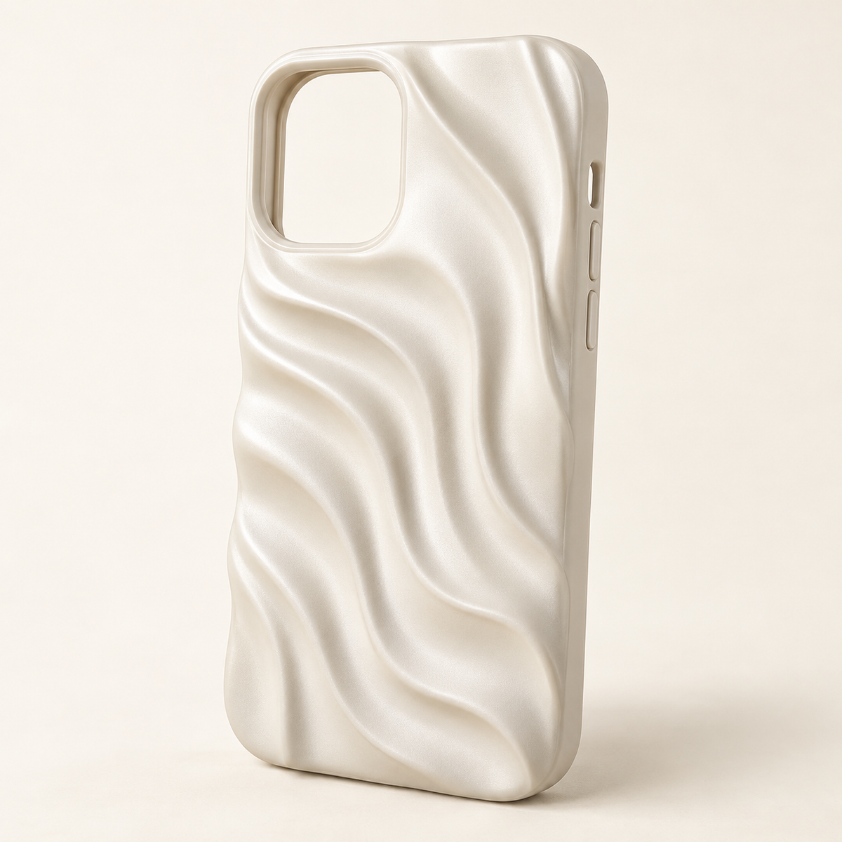 Ivory Sculpted Wave Phone Case — view 1