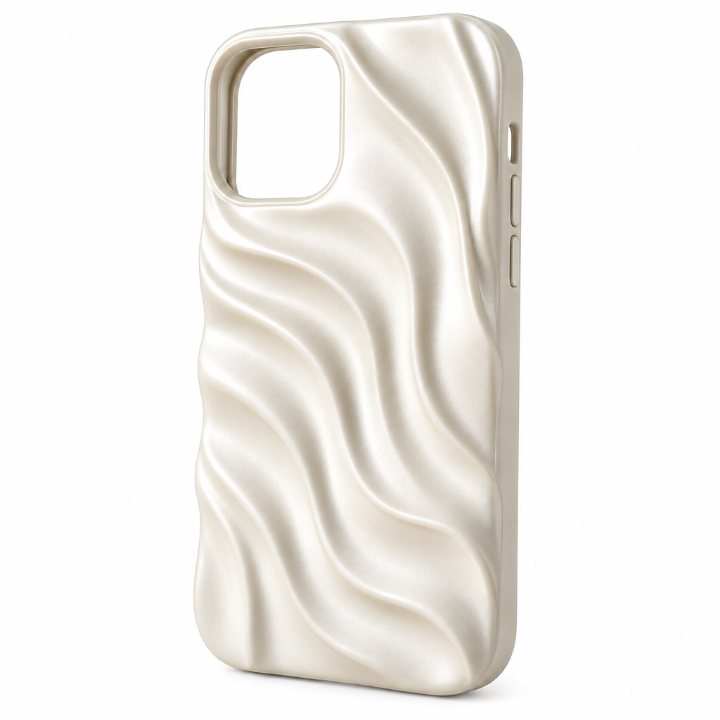 Ivory Sculpted Wave Phone Case — view 4