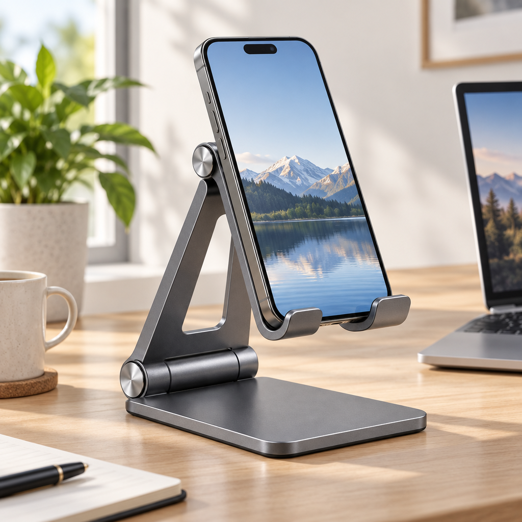 Graphite Dual-Hinge Phone Stand — view 2